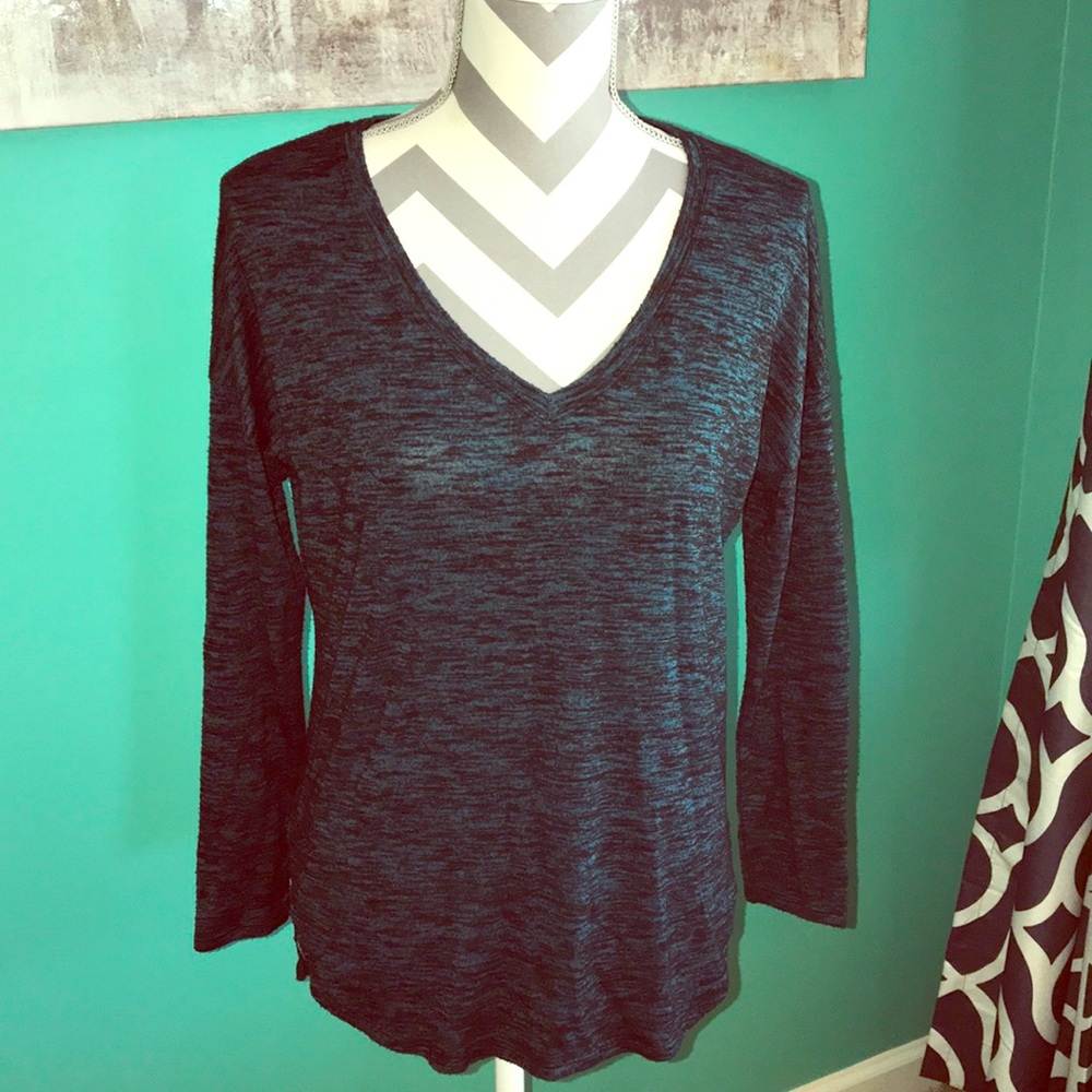 Rock and Republic Teal and Black Heathered Shirt
